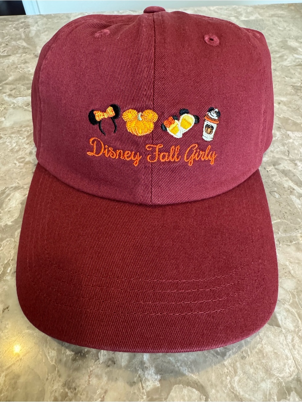 Disney Parks Women's "Disney Fall Girly" Adjustable Baseball Hat (One Size)